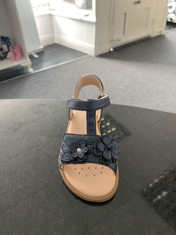 Geox leather sandals in navy 2