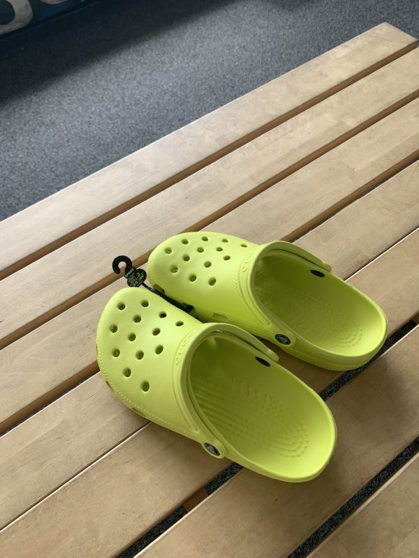 Crocs in lime green 1