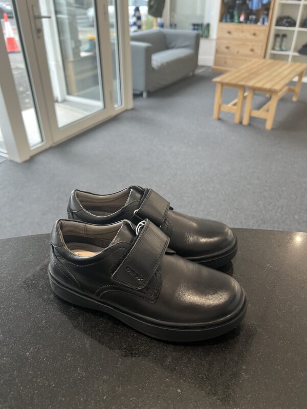 Geox Black leather school shoes 1