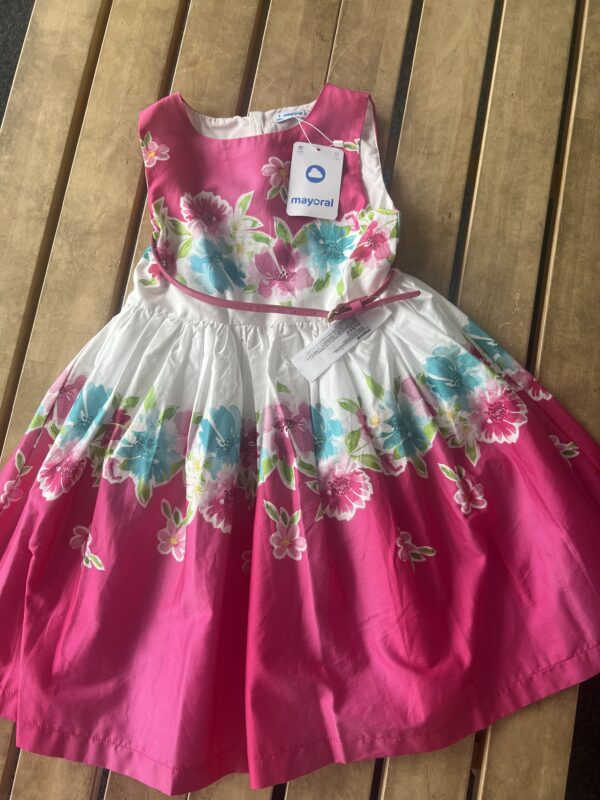 Mayoral Dress in pink with floral design 1